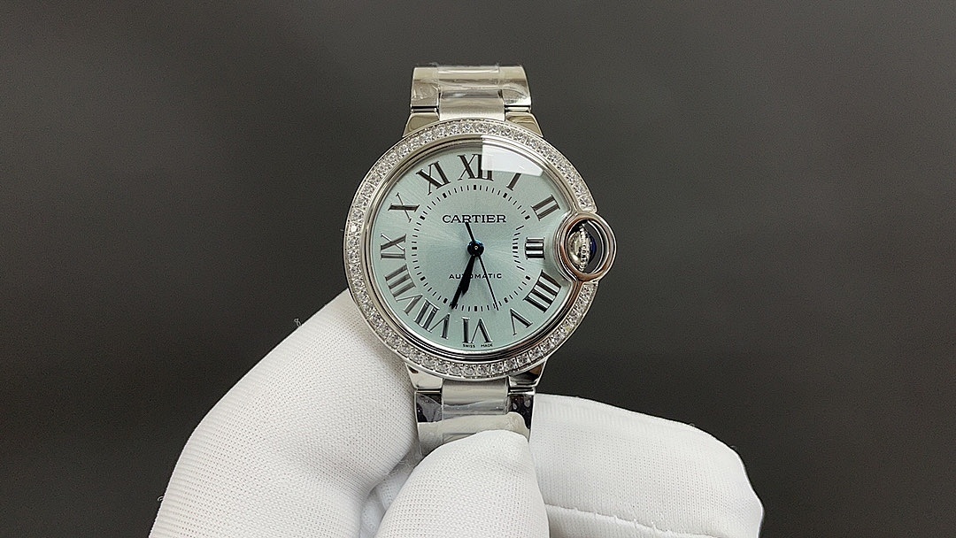 Cartier Automatic Crystal Bezel Watch