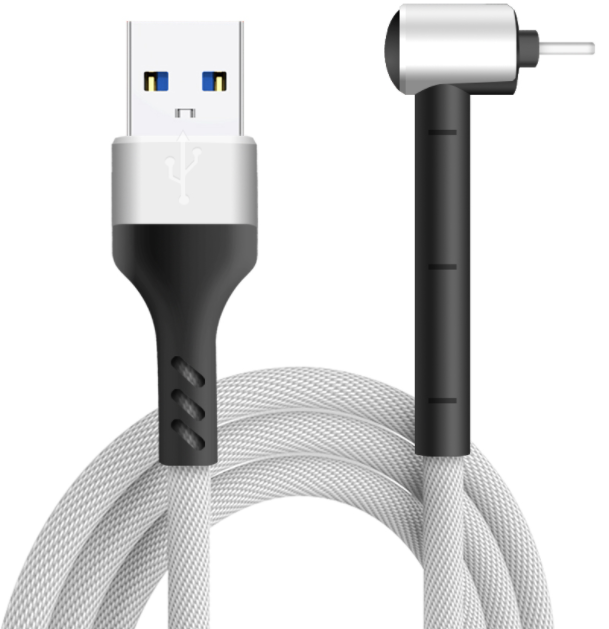 F123 Right-Angle Braided USB to Micro-USB Cable