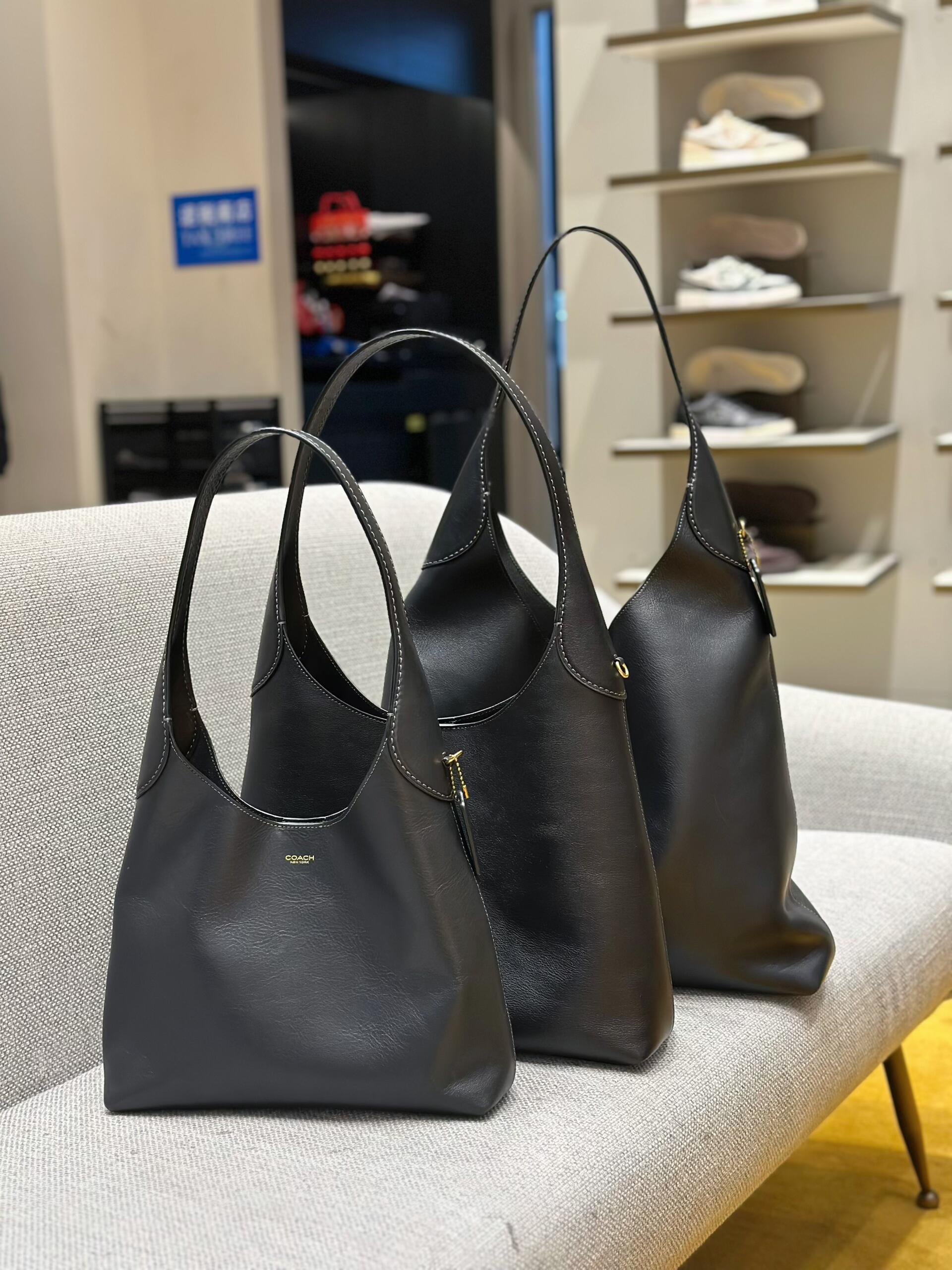 Coach Leather Hobo Bag - Black