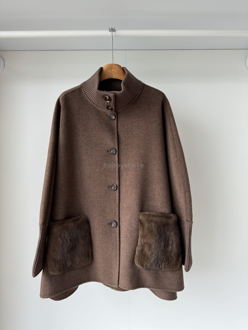 Brown Faux Fur Pocket Cardigan