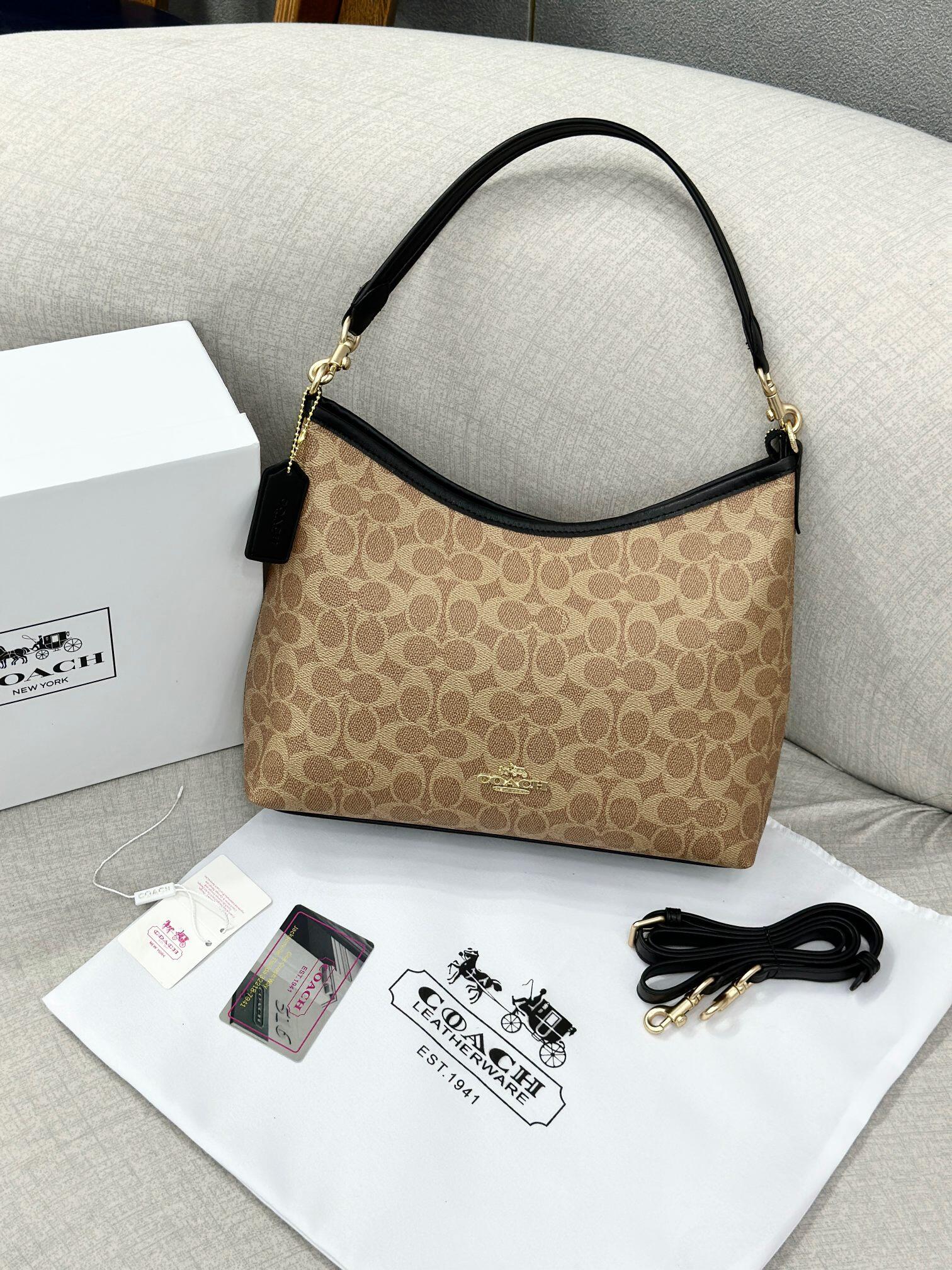 COACH Signature Hobo Shoulder Bag