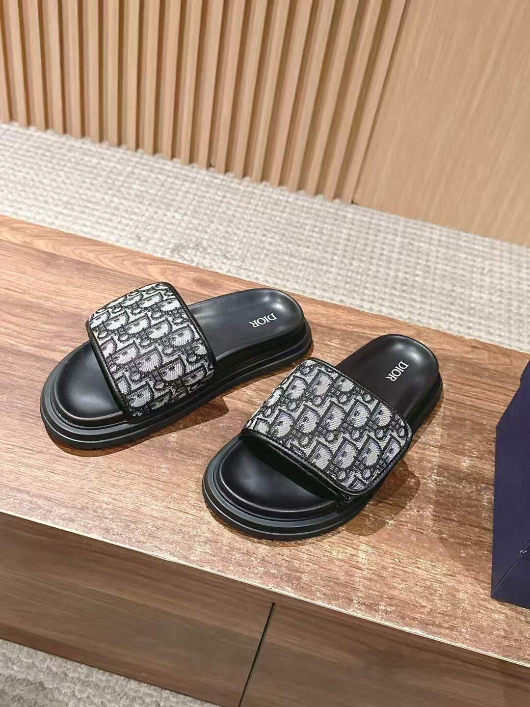 Dior Oblique Platform Slide Sandals