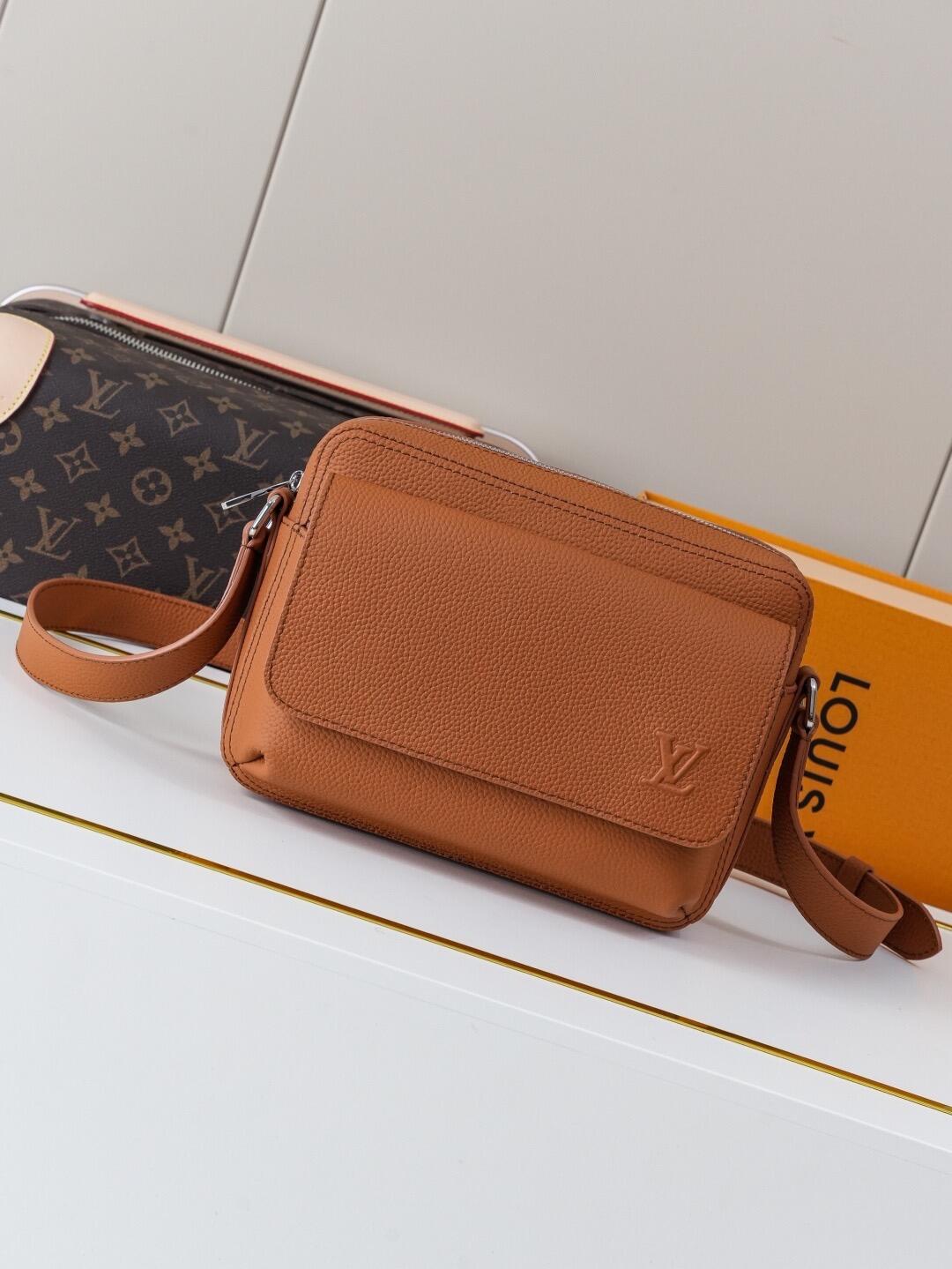 LV Leather Camera Crossbody Bag