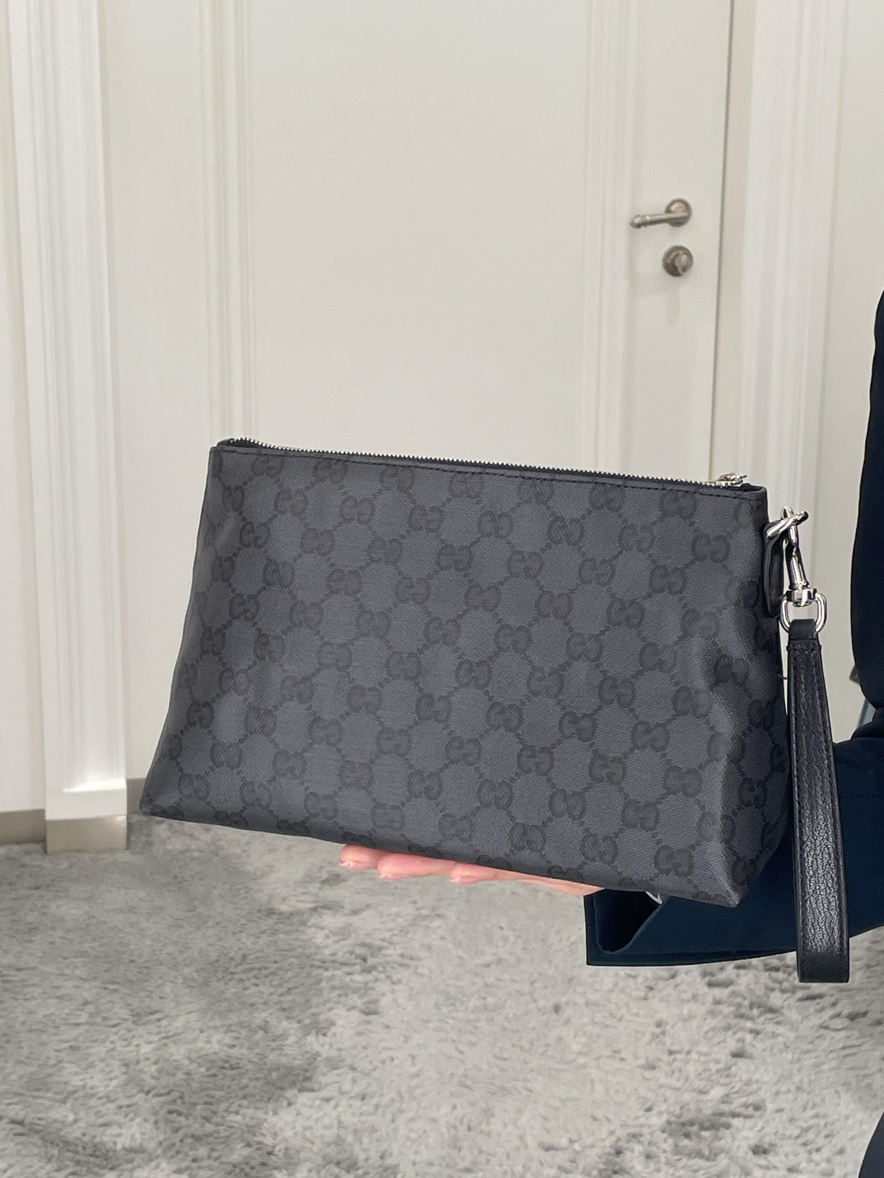 Gucci Gray GG Monogram Pouch