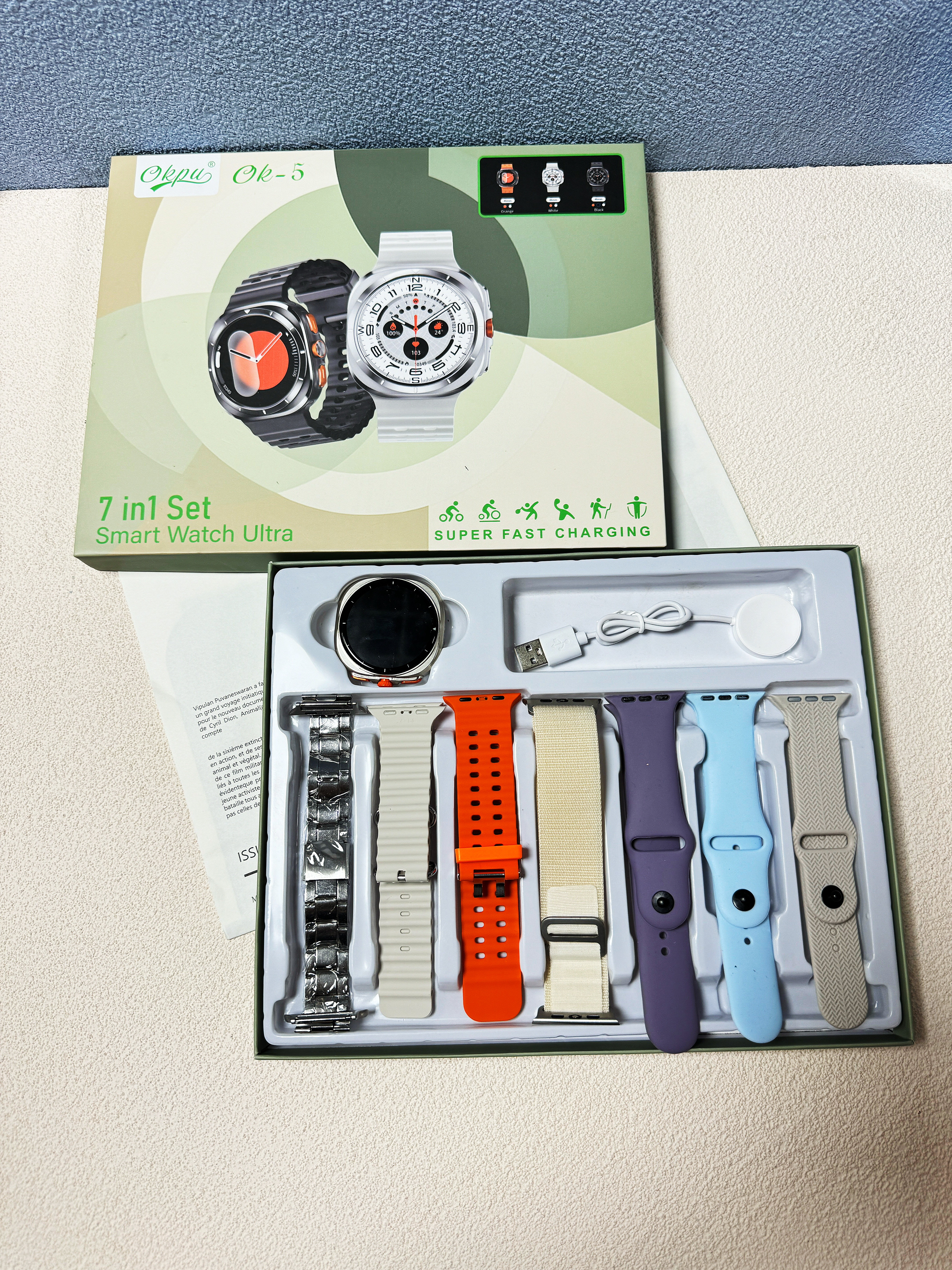 OK-5 Smart Watch Ultra 7-in-1 Set