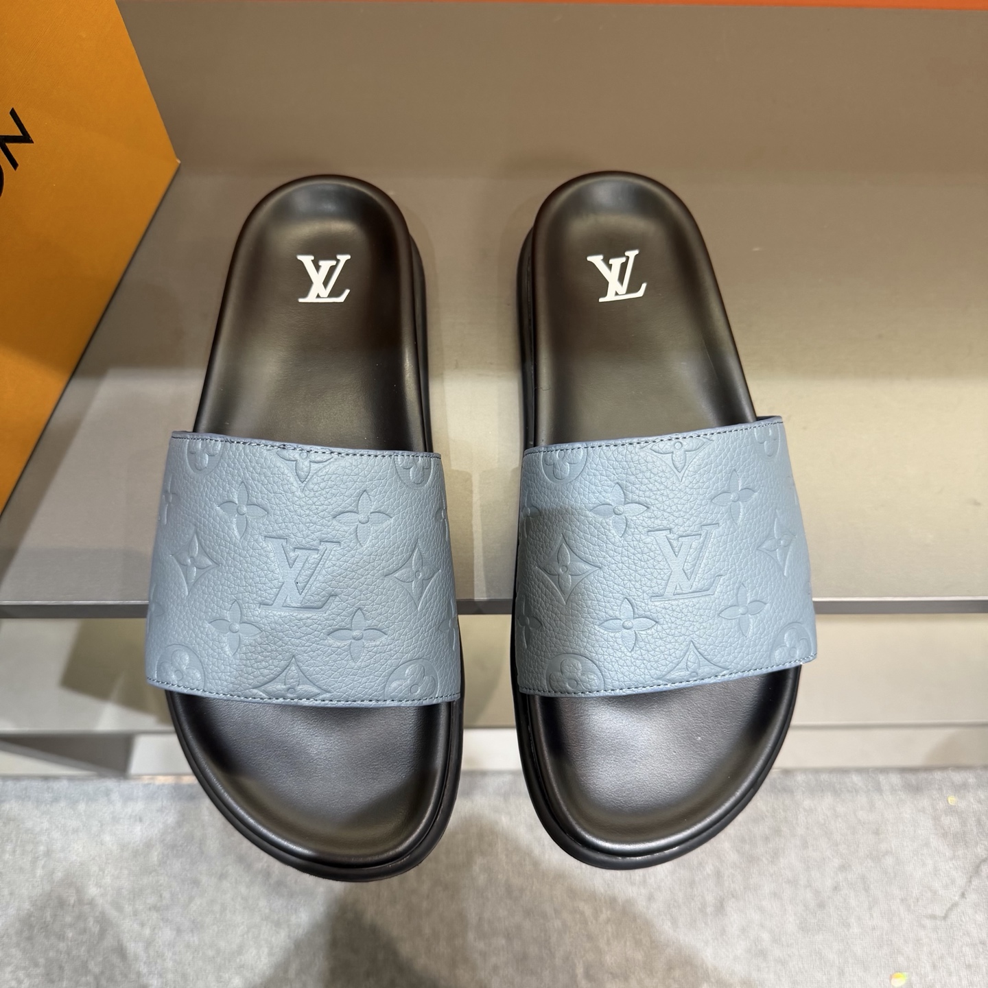 Louis Vuitton Embossed Monogram Slide Sandals