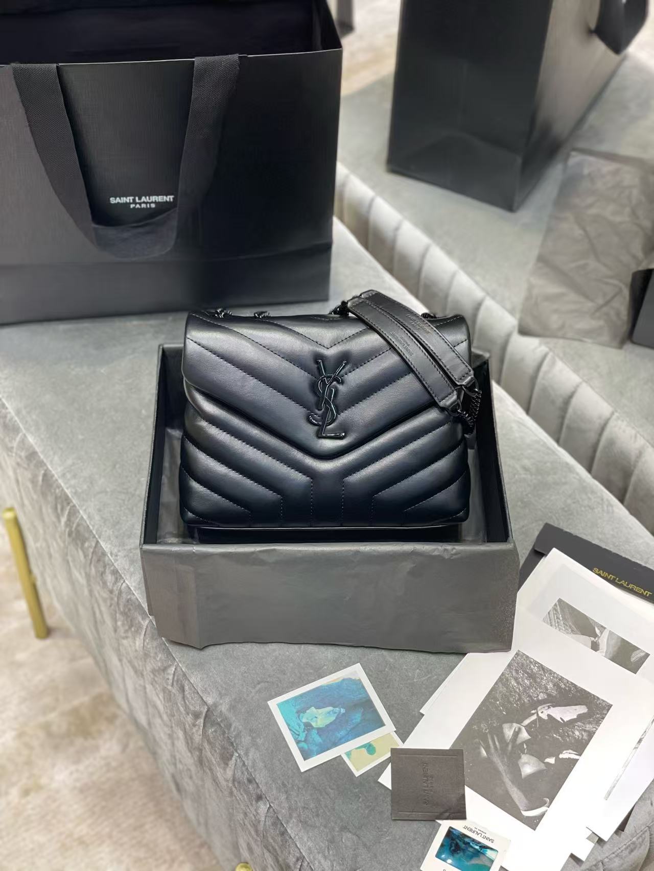 Saint Laurent YSL Chevron Crossbody Bag