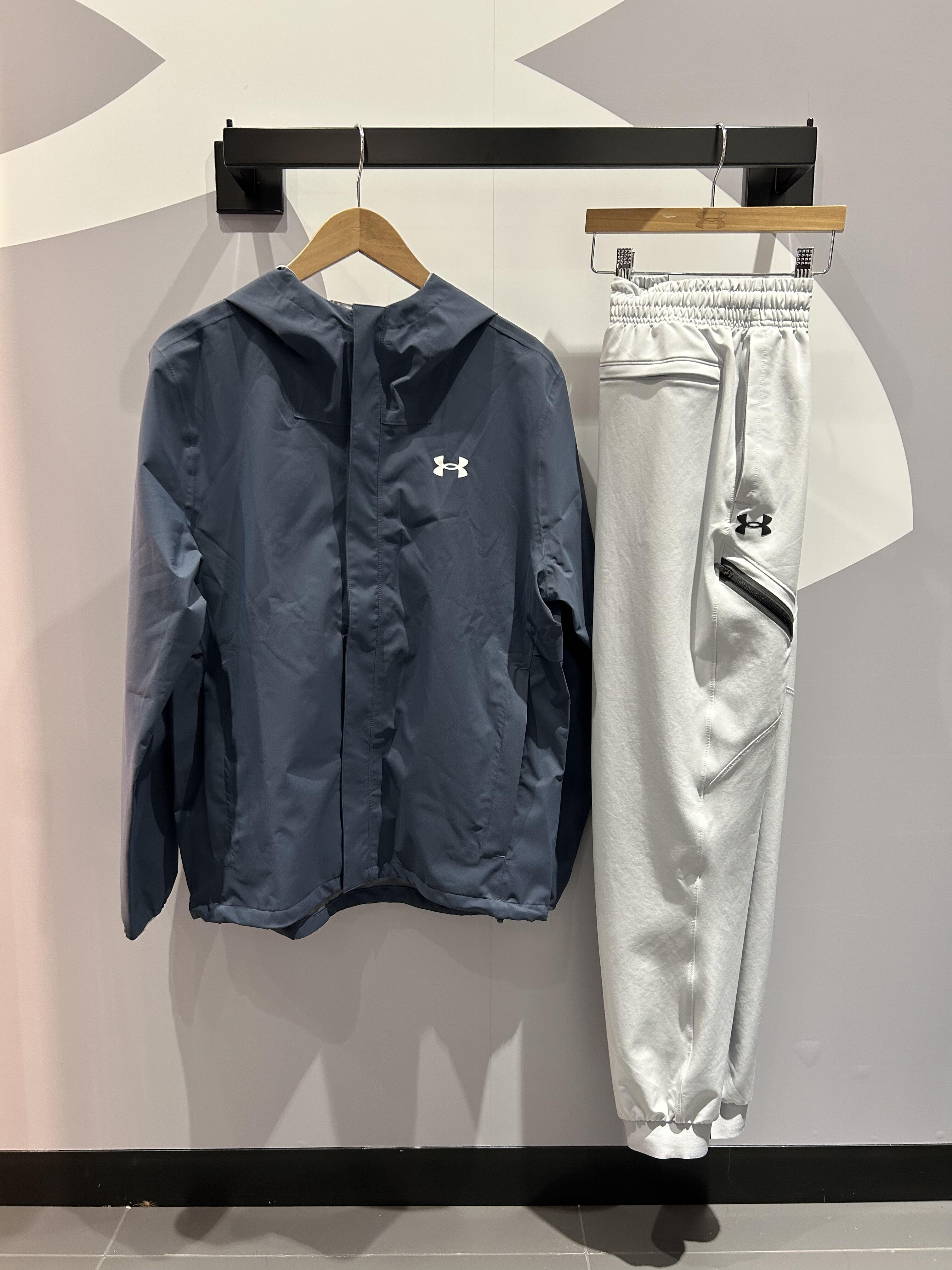Under Armour Navy and Gray Hooded Tracksuit