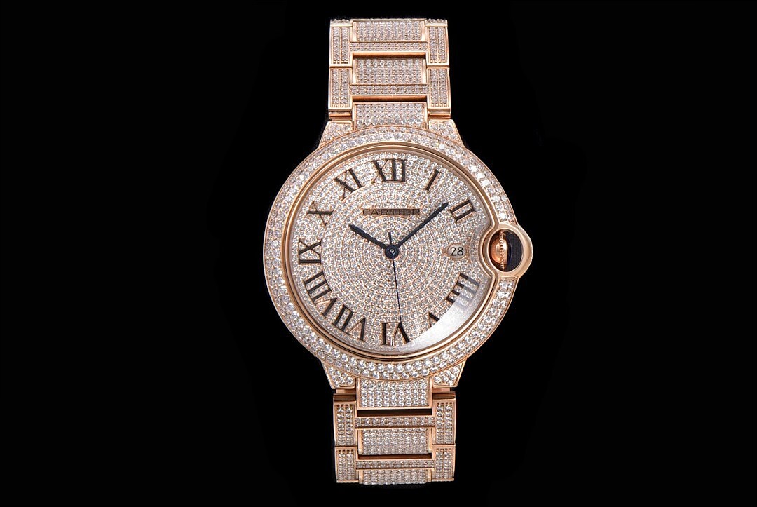 Crystal-Set Rose Gold Wristwatch