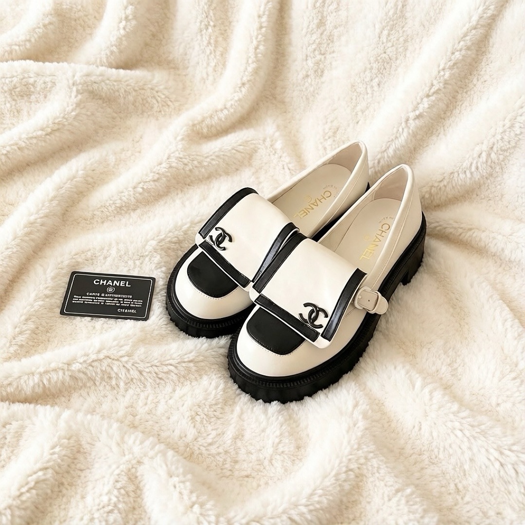 Chanel Two-Tone Mary Jane Loafers