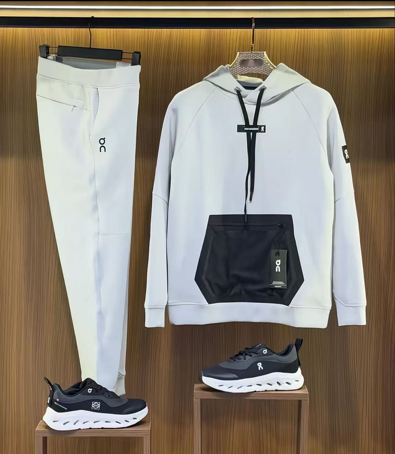 On Running White Hoodie and Jogger Set