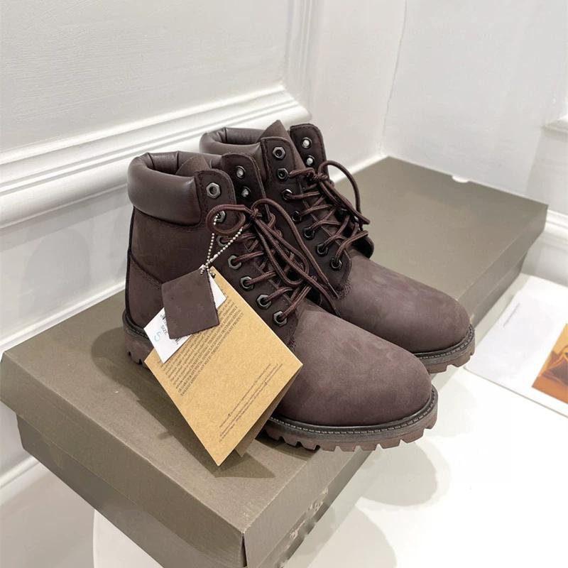 Dark Brown Lace-Up Work Boots