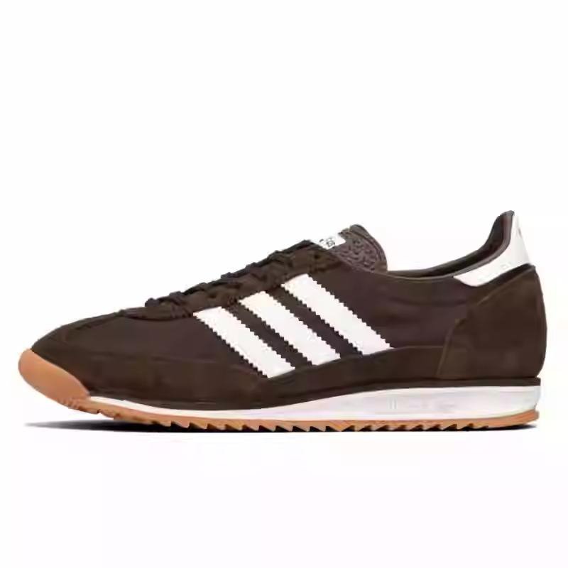 adidas Brown Three-Stripe Sneakers