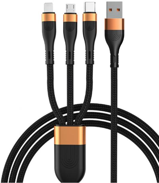 USB Input 3-in-1 Braided Charging Cable