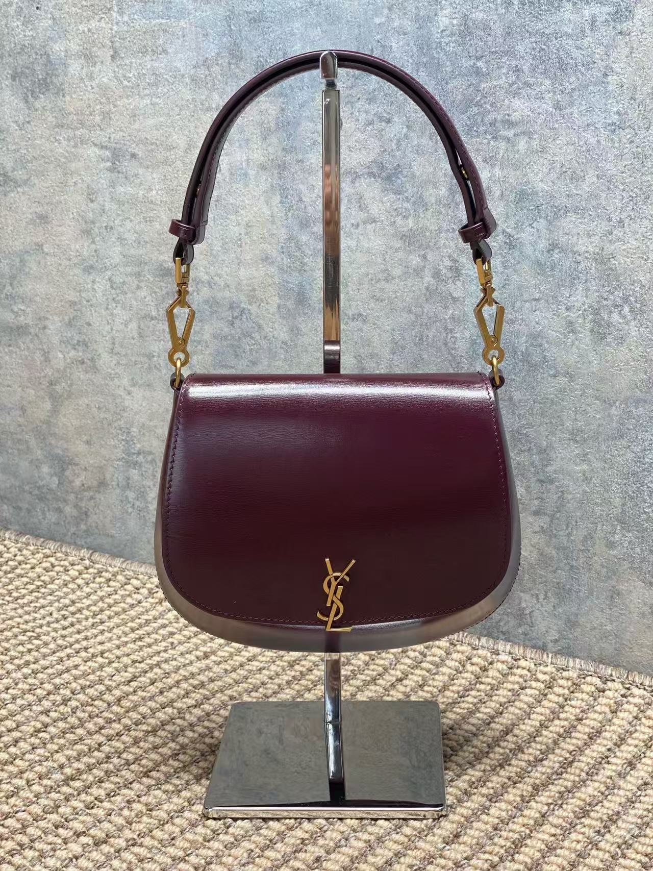 Burgundy Saddle Shoulder Bag