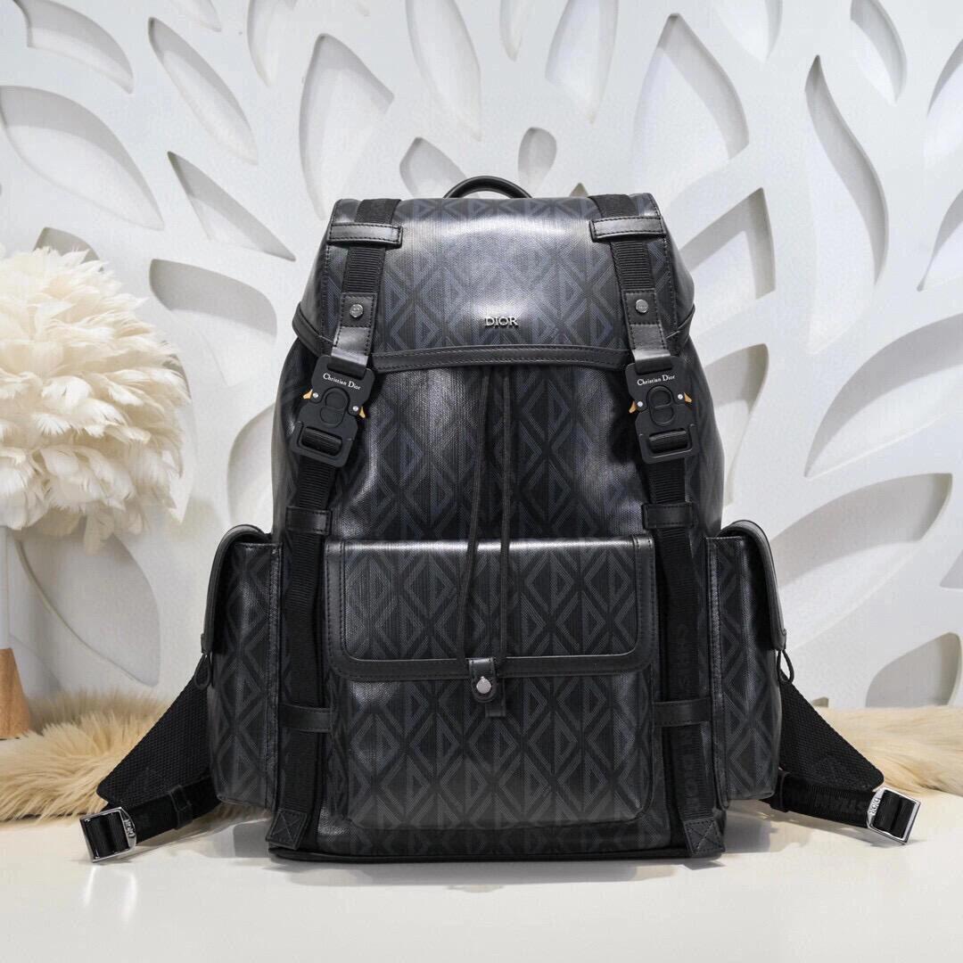 Dior Black Geometric Utility Backpack