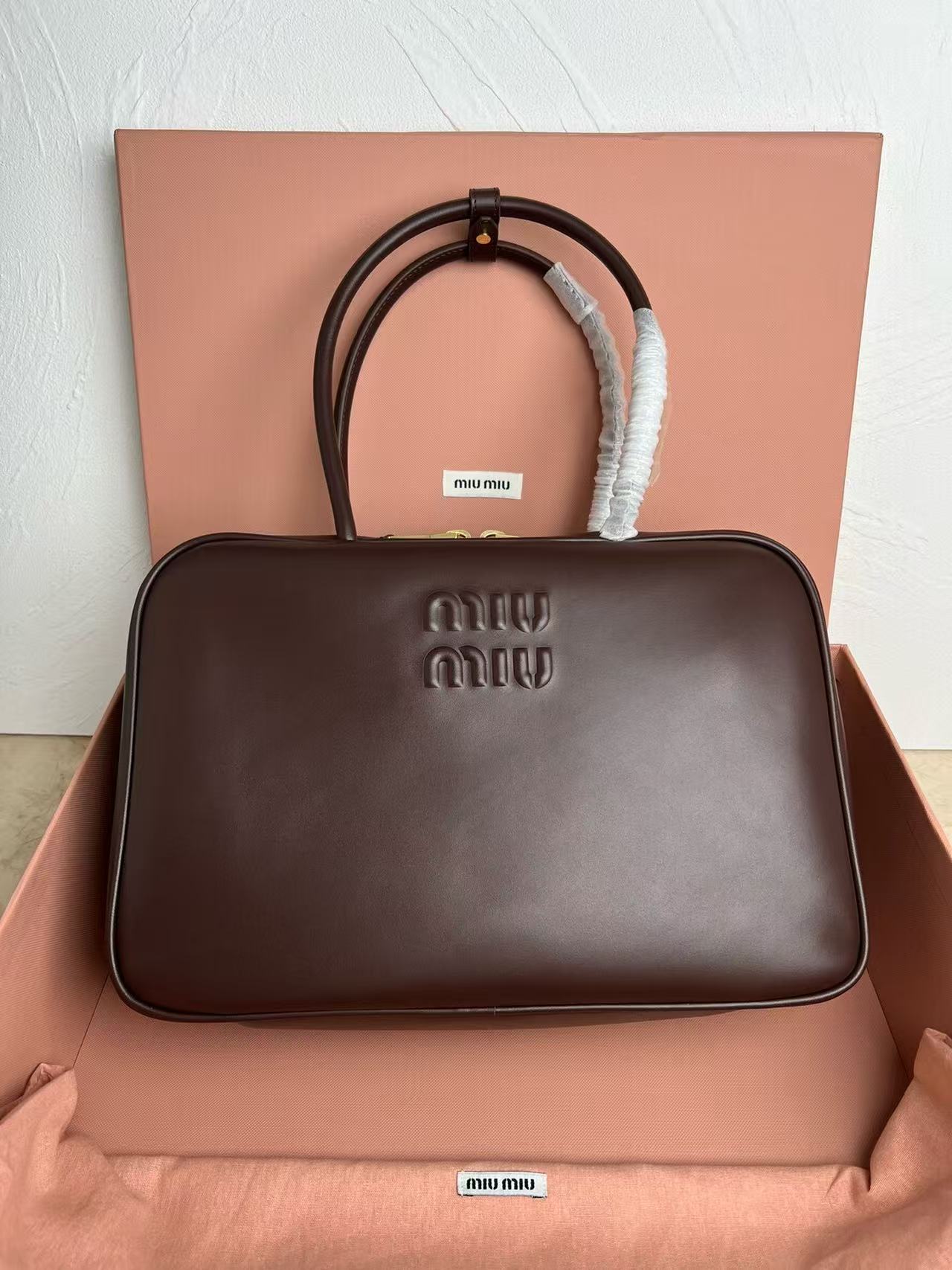 Miu Miu Dark Brown Boston Bag