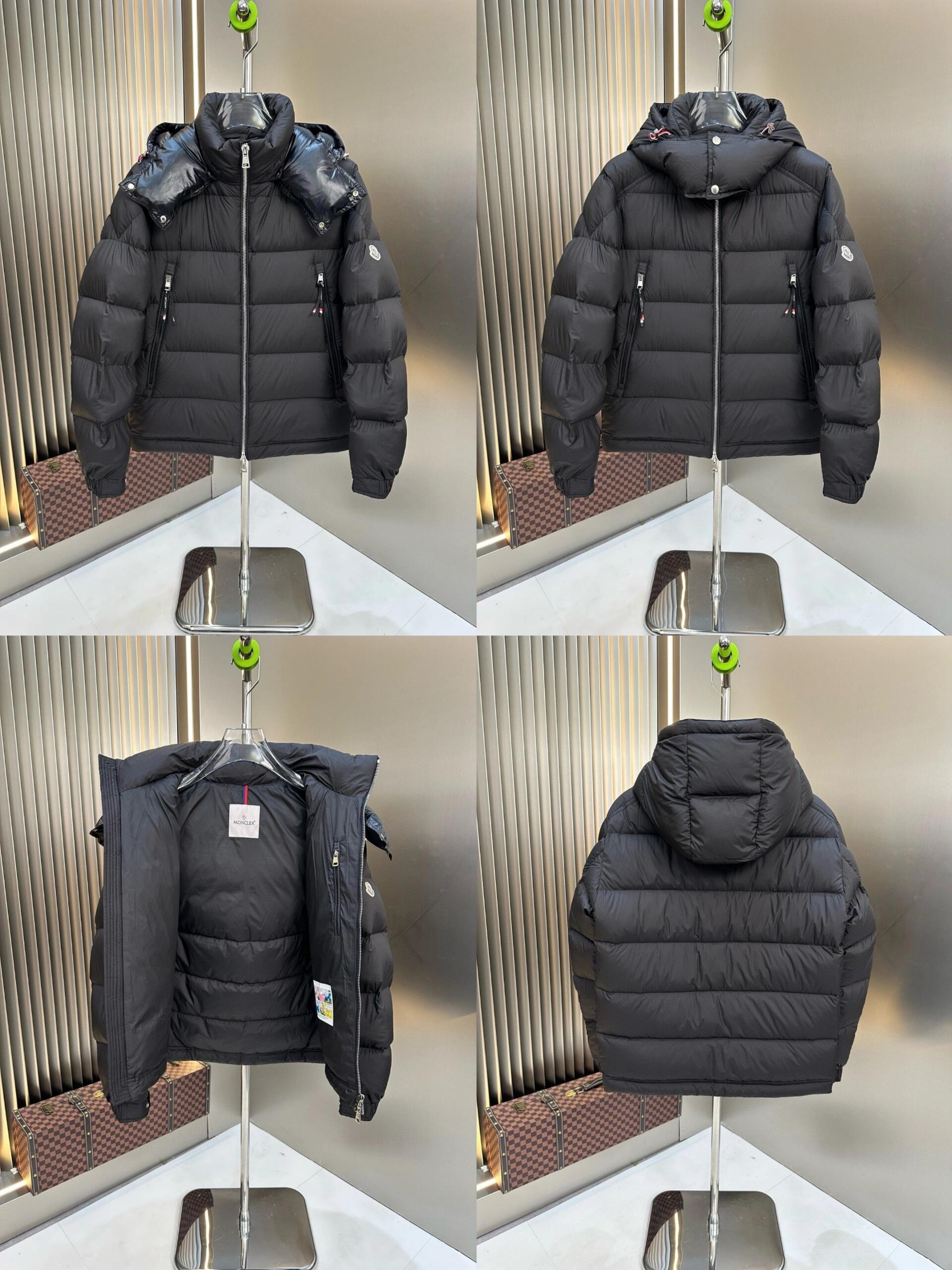 Moncler Black Hooded Puffer Jacket