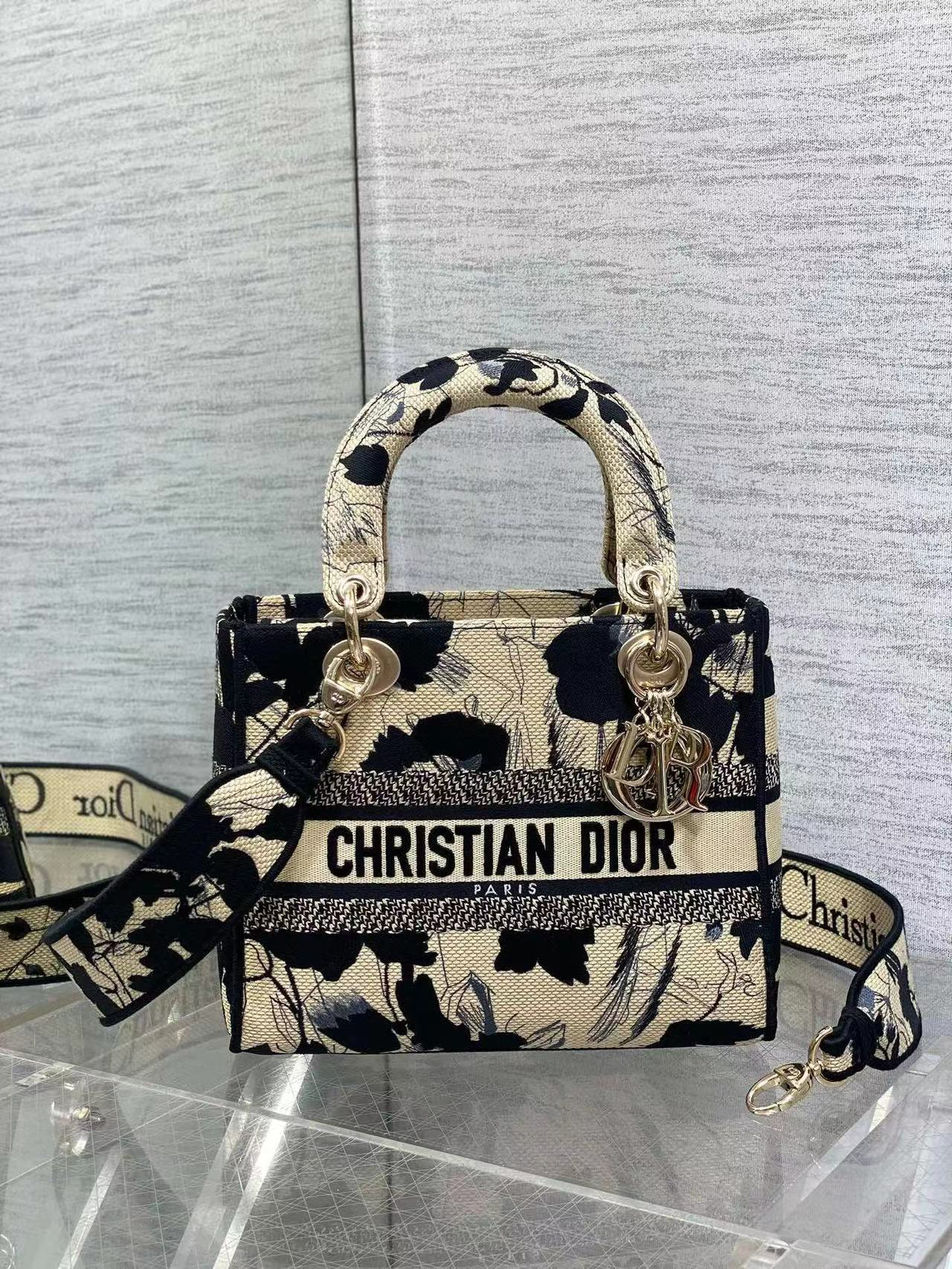 CHRISTIAN DIOR Floral Top-Handle Bag