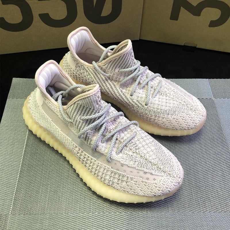 Light Gray Knit Low-Top Sneakers
