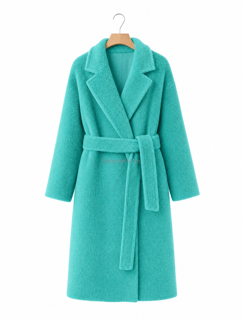 Women's Belted Long Teddy Coat