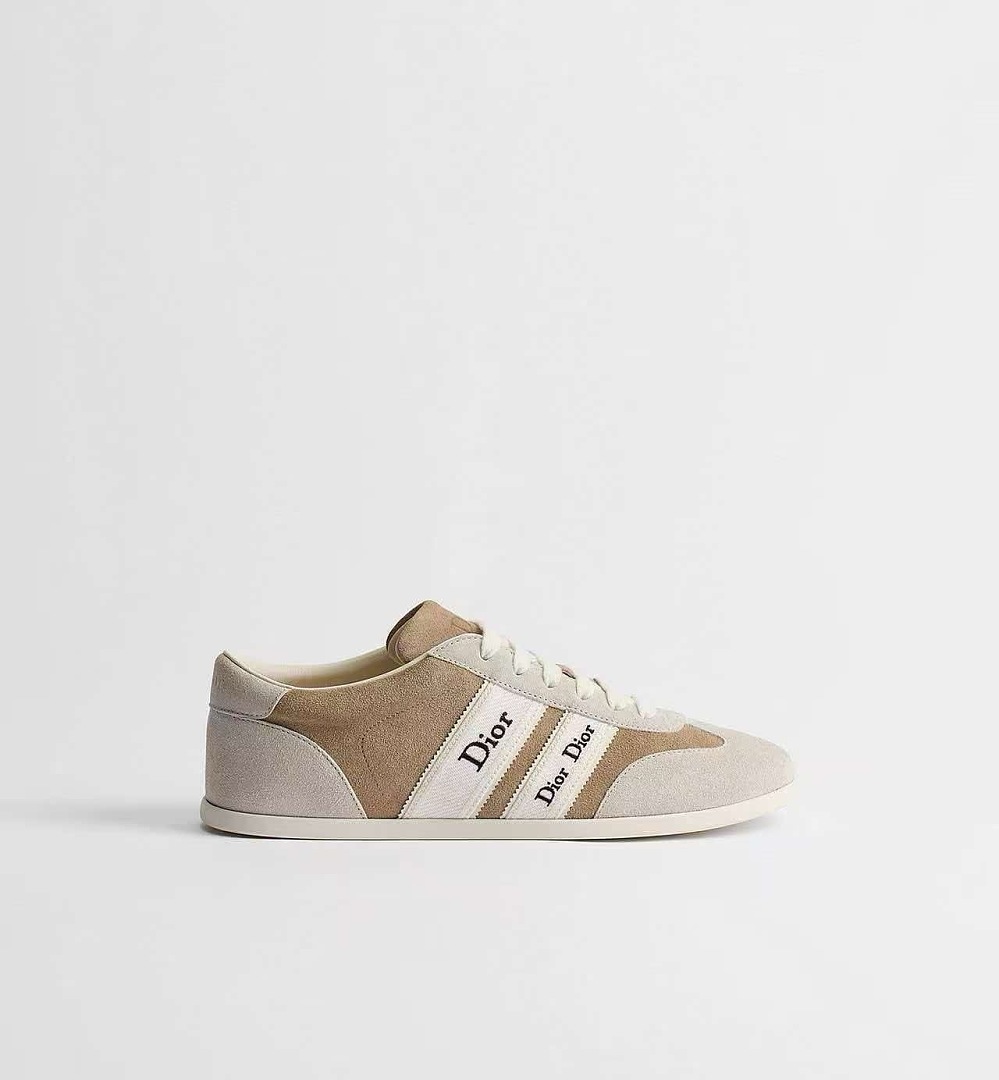 Dior Beige Suede Low-Top Sneakers