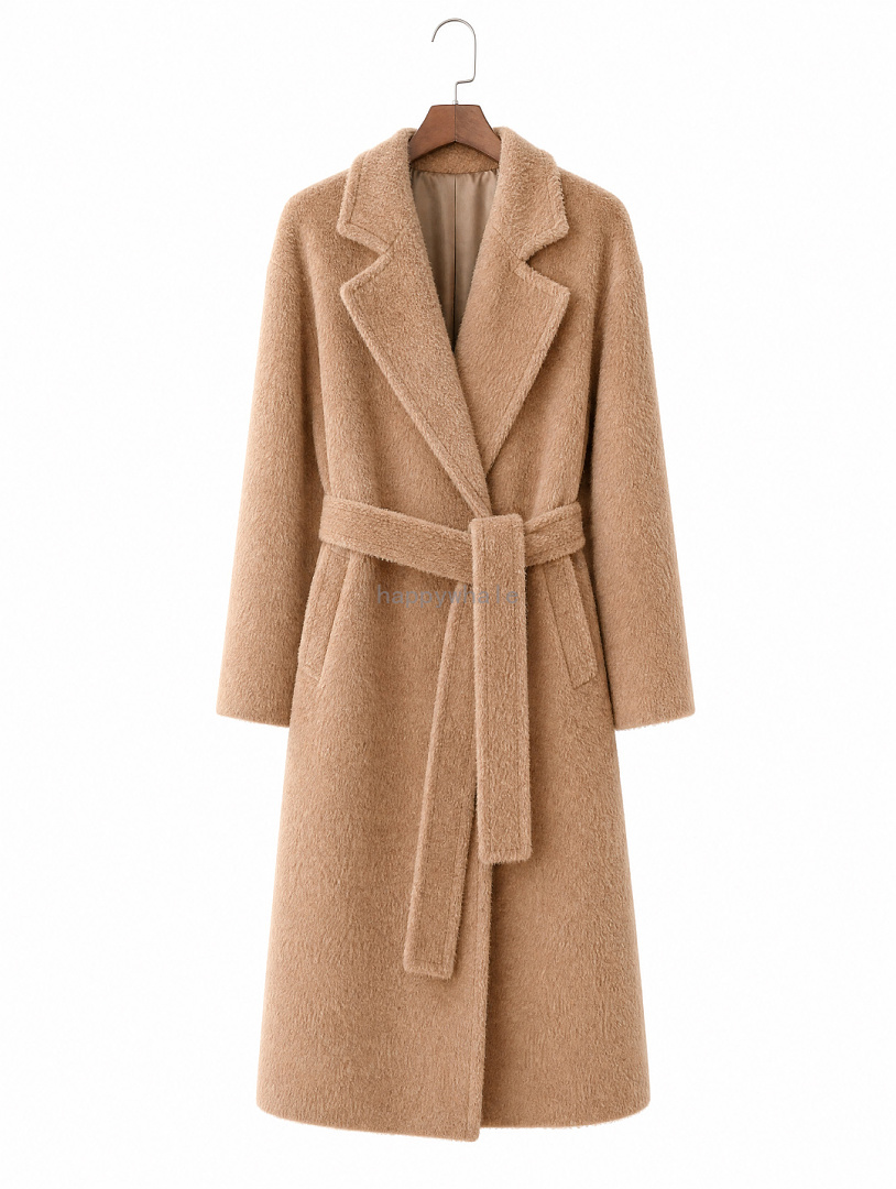 Camel Belted Long Coat