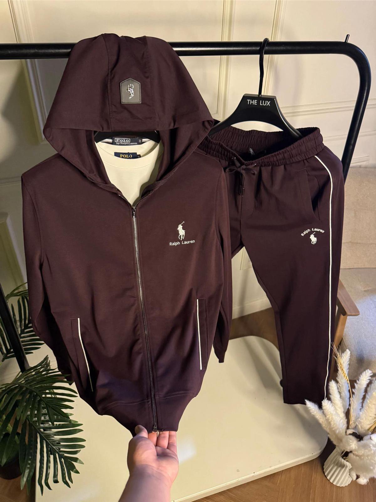 Polo Ralph Lauren Burgundy Hooded Tracksuit