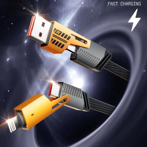 F279 Mecha 4-in-1 Braided Fast Charging Cable