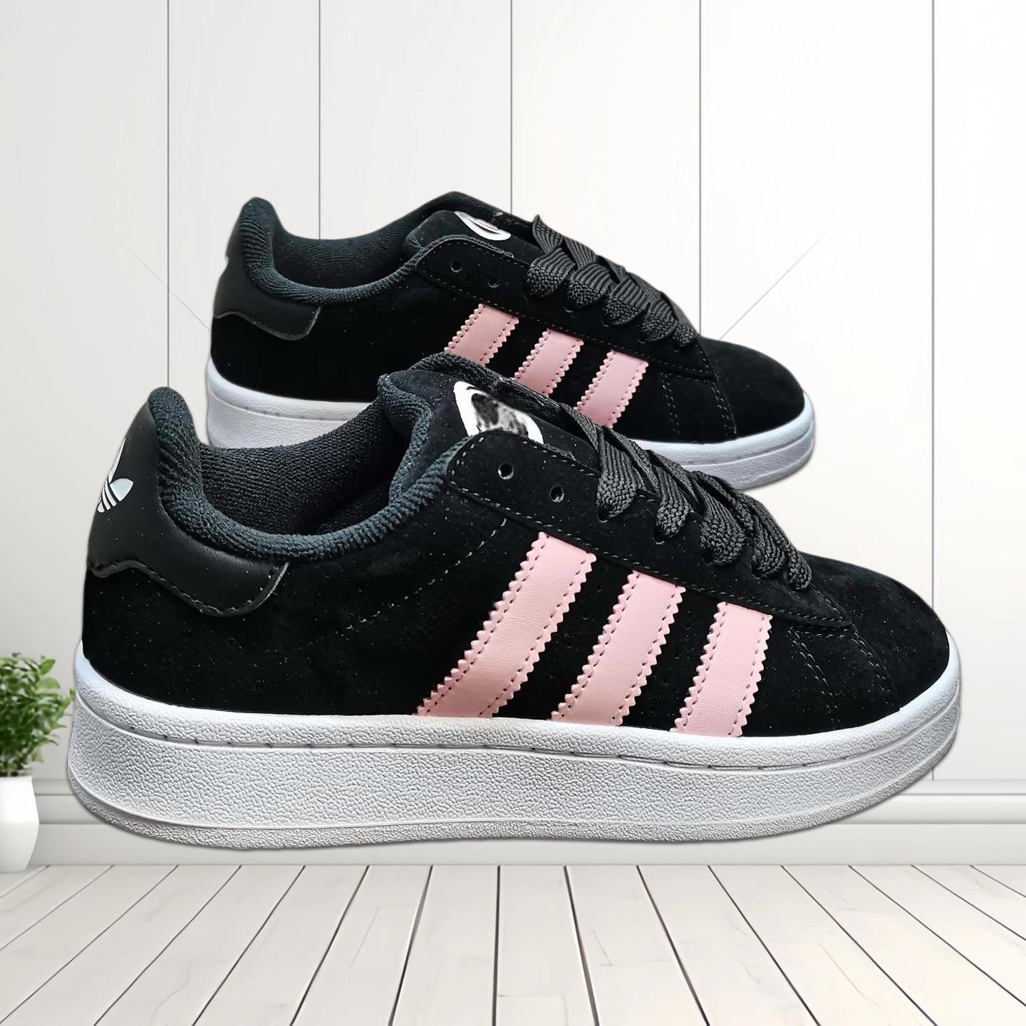 Black and Pink Platform Sneakers