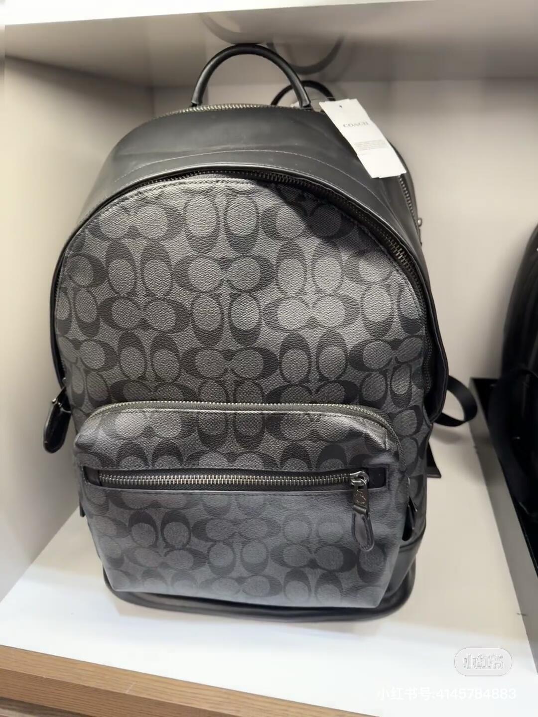 Coach Signature Canvas Backpack - Charcoal