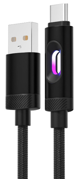 F304 Aluminum Alloy Seven-Color LED USB-C Cable