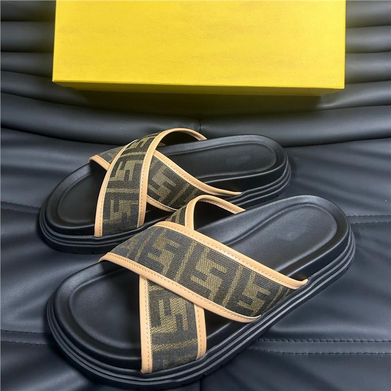 Monogram Cross-Strap Platform Slide Sandals