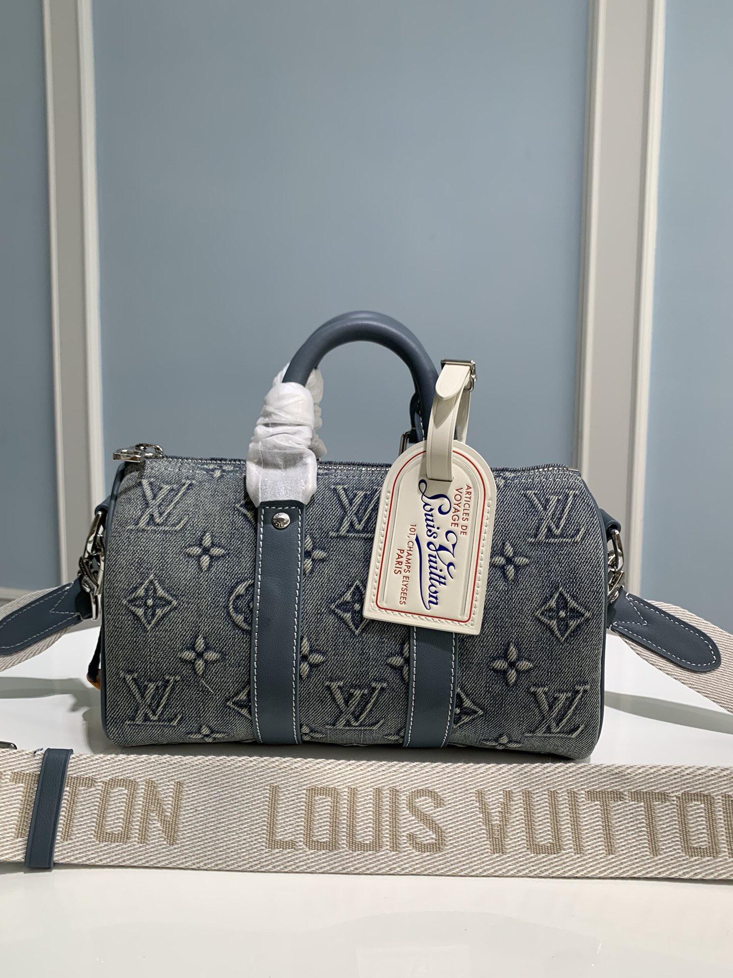 Louis Vuitton Blue Monogram Denim Duffle Bag