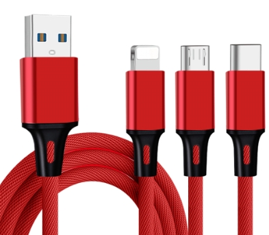 F208 Braided 3-in-1 Charging Cable