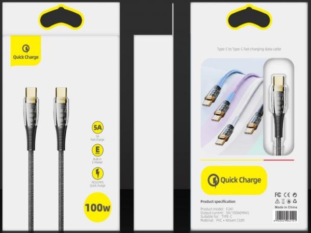 F241 Transparent Braided Type-C Fast-Charging Cable