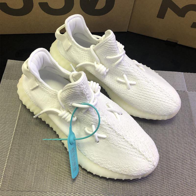 Triple White Knit Low-Top Sneakers