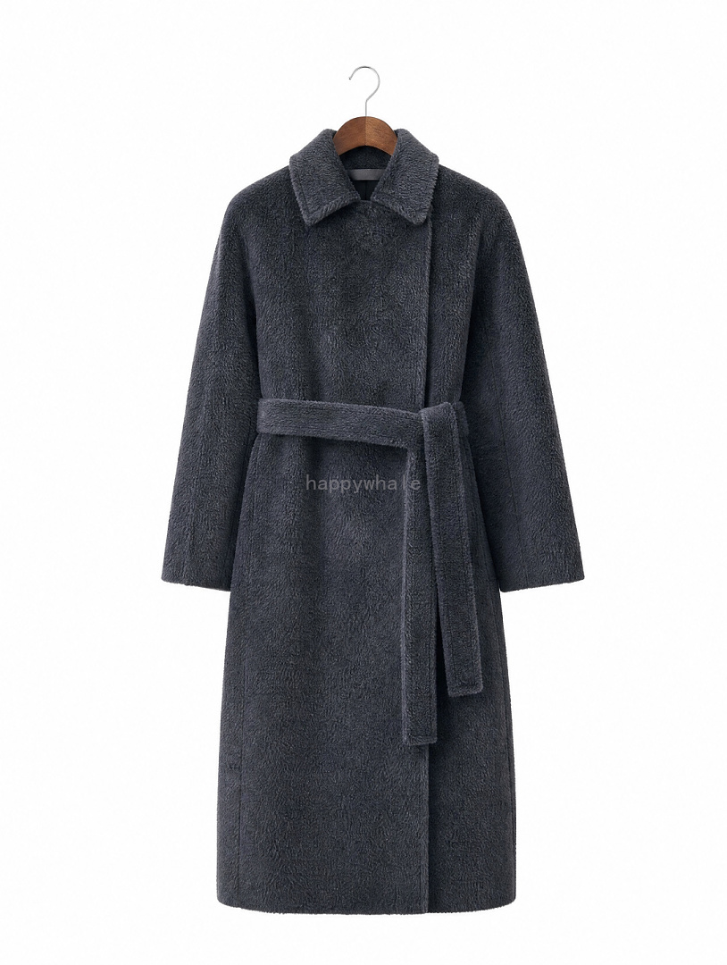 Charcoal Belted Teddy Coat