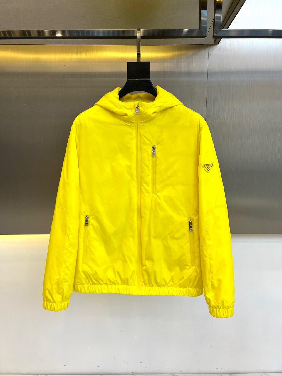 Yellow Hooded Zip Jacket