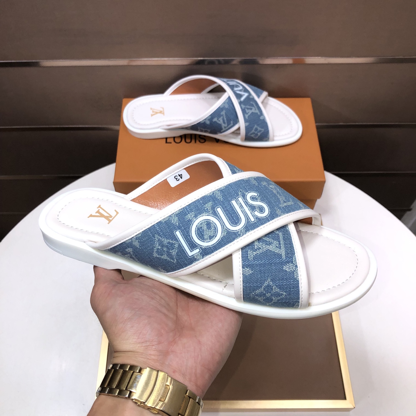Louis Vuitton Monogram Cross-Strap Sandals