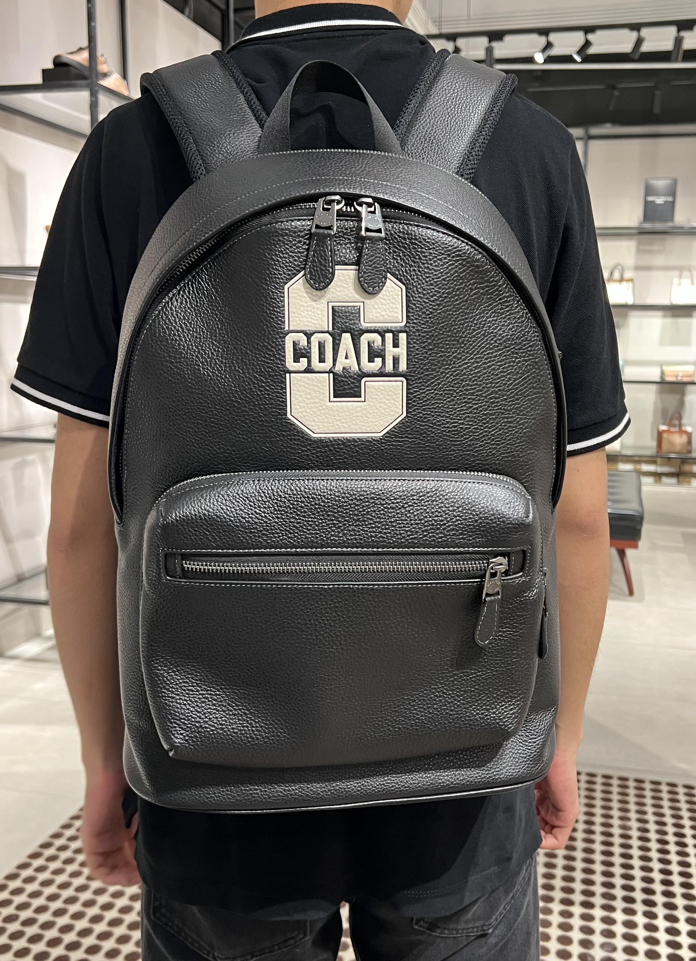 COACH Black Varsity C Backpack