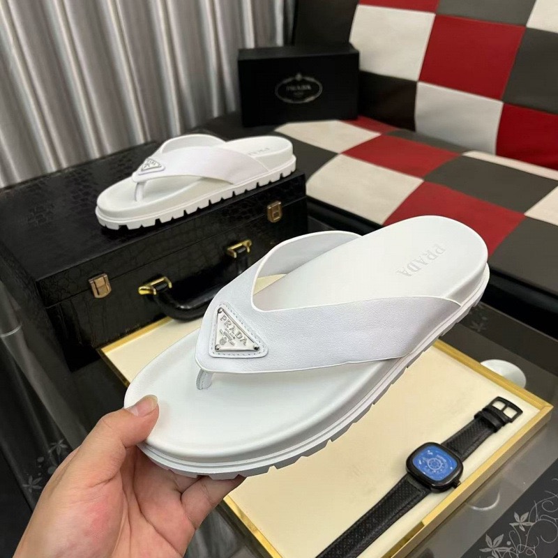 PRADA Logo Platform Thong Sandals