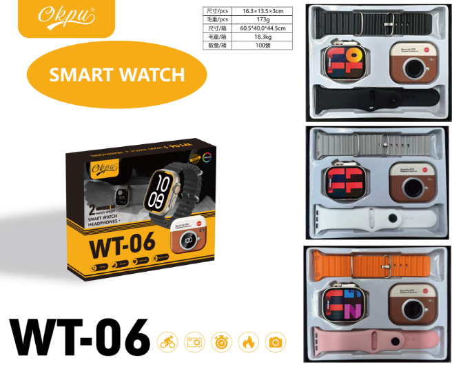 Okpu WT-06 Sport Smart Watch and Smart Earbuds Set