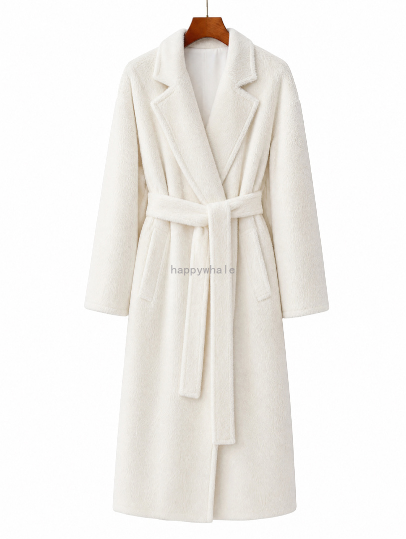 Ivory Belted Long Coat