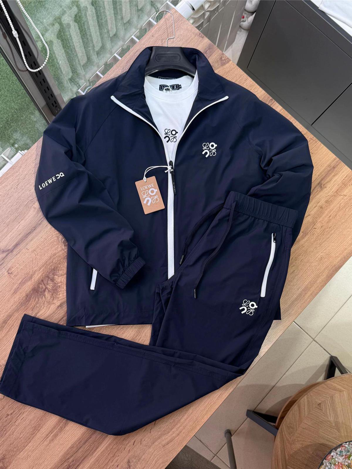 LOEWE Navy Track Jacket and Pants Set