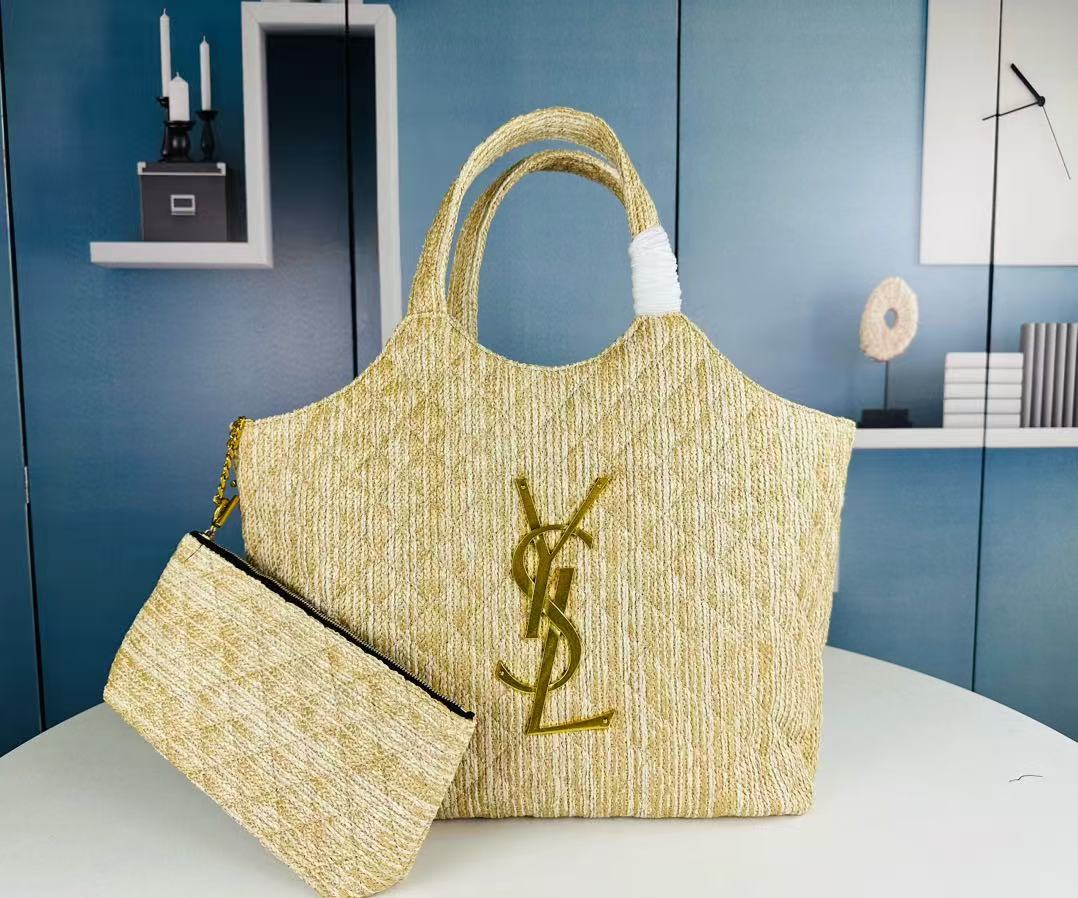 8016 Metallic Gold Tote Bag with Pouch