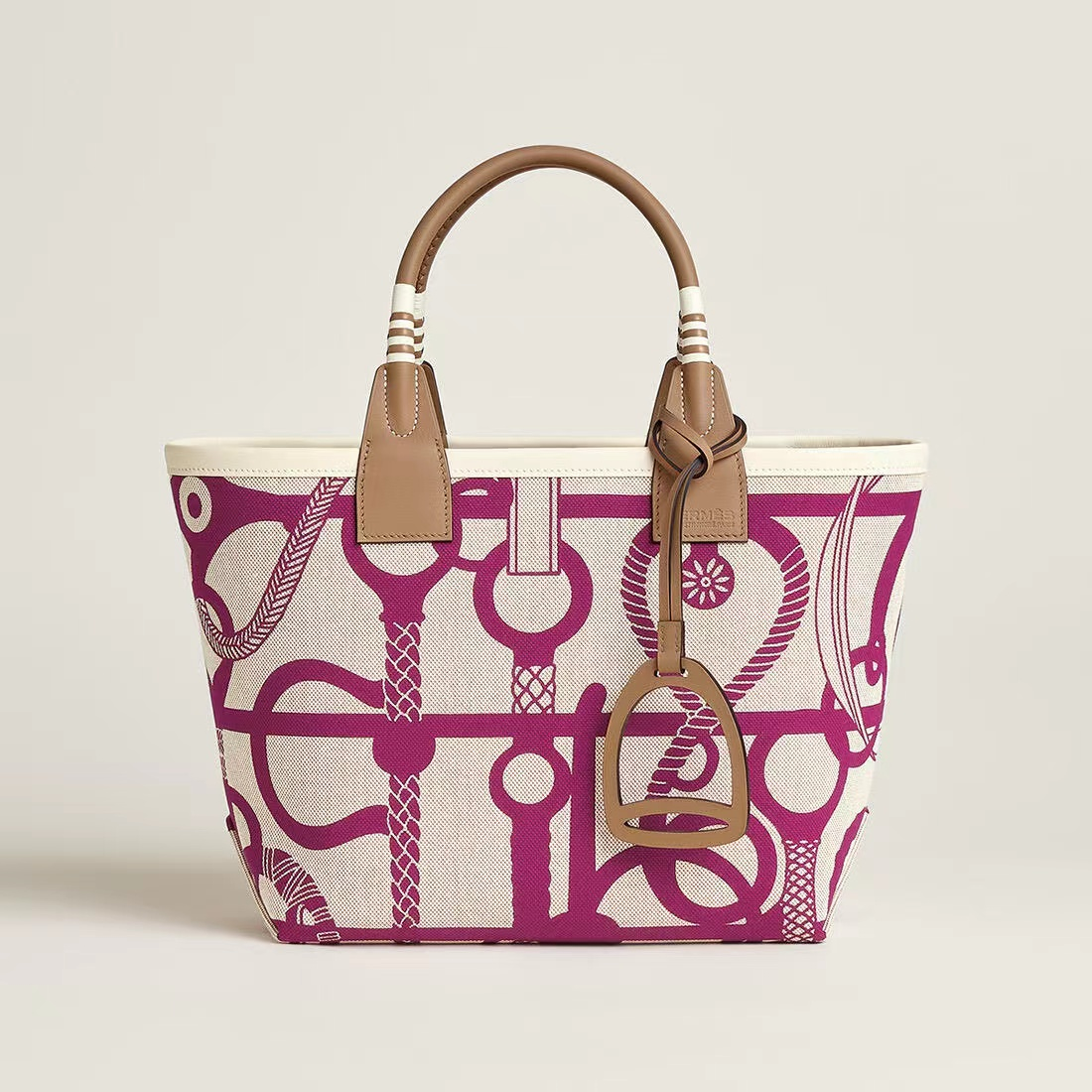 Purple Equestrian Print Tote Bag