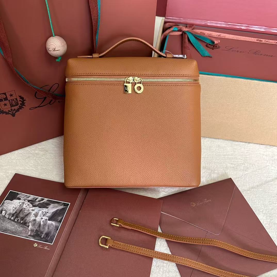 Loro Piana Brown Top-Handle Crossbody Bag