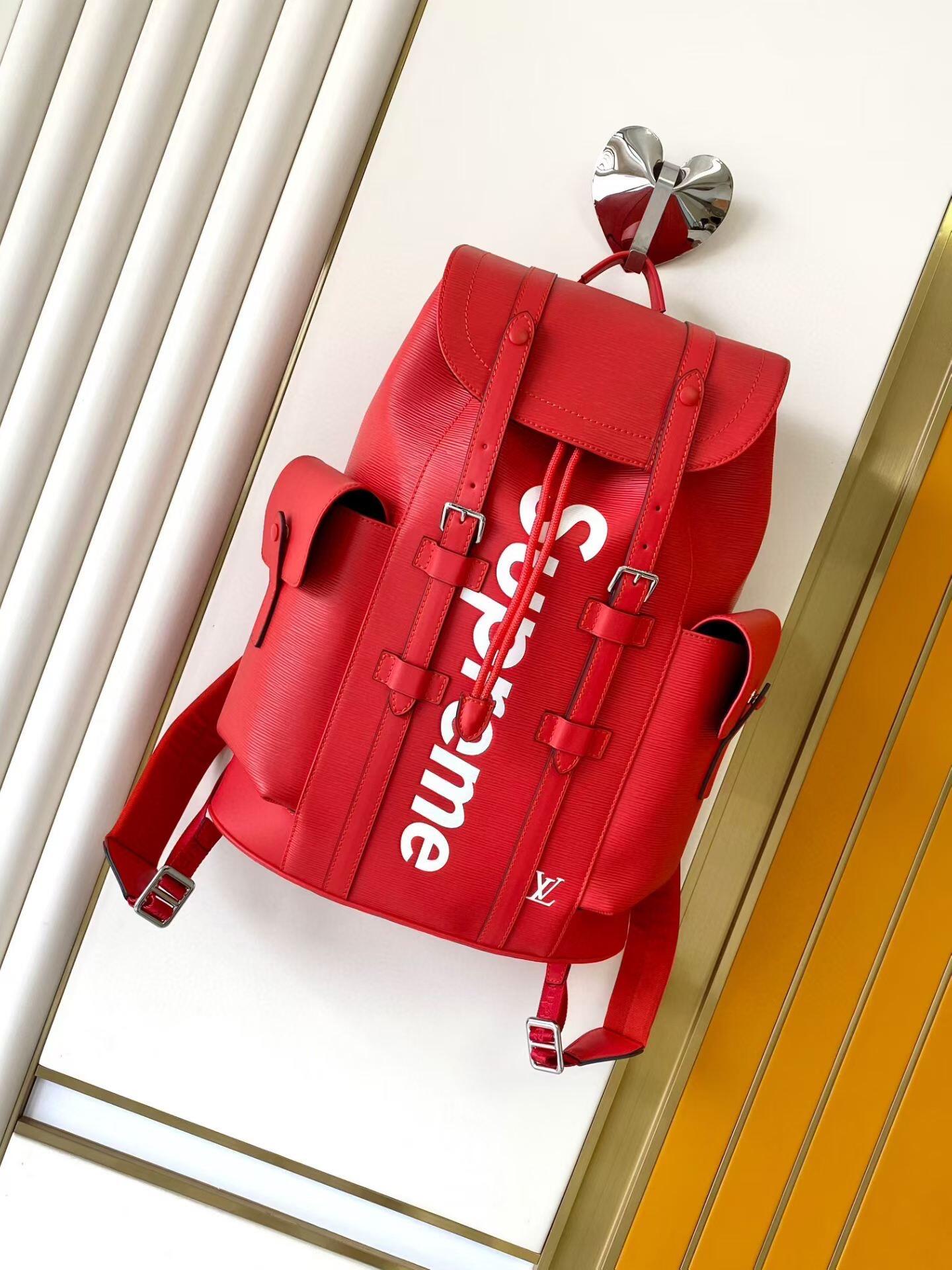 Louis Vuitton x Supreme Red Drawstring Backpack
