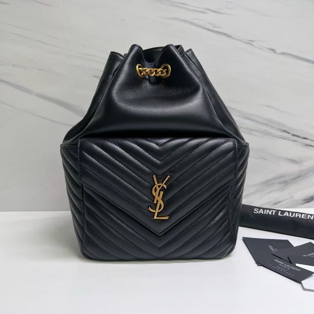 Saint Laurent Quilted Drawstring Backpack 8021